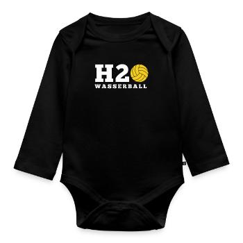 Wasserball - Baby Bio-Langarm-Body - Schwarz - Vorne