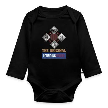 Columbus day, Columbus day indigenous, Columbus - Organic Longsleeve Baby Bodysuit - black - Front
