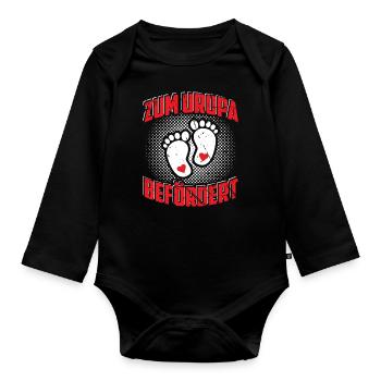 Uropa - Baby Bio-Langarm-Body - Schwarz - Vorne