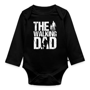 The Walking Dad T-Shirt Cadeau de fête des pères vintage - Body Bébé bio manches longues - noir - Devant