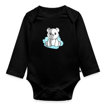 Polar bear polar bear - Organic Longsleeve Baby Bodysuit - black - Front
