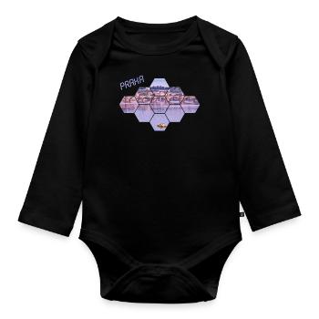 prague praha Prague Czech - Organic Longsleeve Baby Bodysuit - black - Front