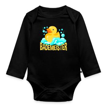 Bademeister - Baby Bio-Langarm-Body - Schwarz - Vorne