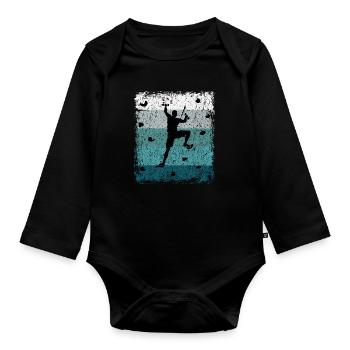 Vintage Bouldern Boulderer Cadeau - Body Bébé bio manches longues - noir - Devant