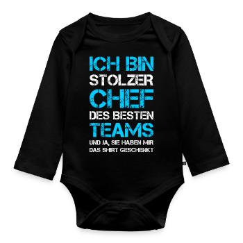 Stolzer Chef Besten Teams Haben Shirt Geschenkt - Baby Bio-Langarm-Body - Schwarz - Vorne