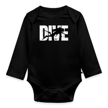 Dive Taucher Typografie Tauchen Geschenk - Baby Bio-Langarm-Body - Schwarz - Vorne