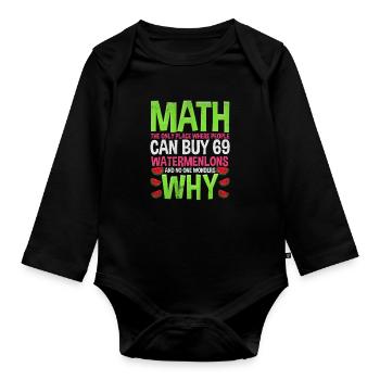 Mathe - Baby Bio-Langarm-Body - Schwarz - Vorne