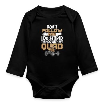 Quad - Baby Bio-Langarm-Body - Schwarz - Vorne