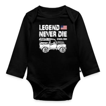 Jeep Legend Never La - Body Bébé bio manches longues - noir - Devant