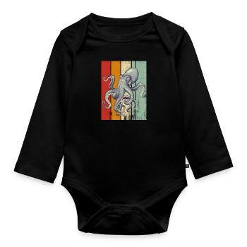 Marine animal - Organic Longsleeve Baby Bodysuit - black - Front
