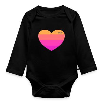 MOIN Herz - Baby Bio-Langarm-Body - Schwarz - Vorne