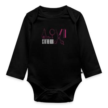Coiffeur coiffeur coiffeur - Body Bébé bio manches longues - noir - Devant