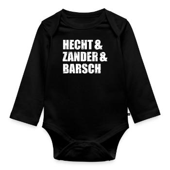 Angeln - Baby Bio-Langarm-Body - Schwarz - Vorne