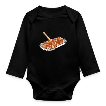 Currywurst Curry Wurst Bratwurst Berliner Ruhrpott - Organic Longsleeve Baby Bodysuit - black - Front