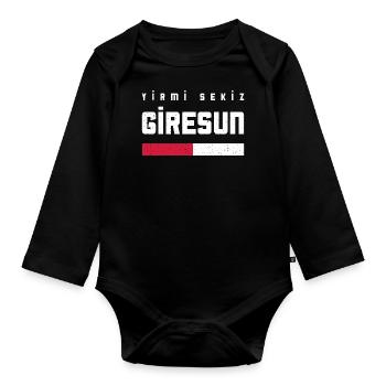 Giresun 28 Türkei Turkiye Geschenk Urlaub TR Türk - Baby Bio-Langarm-Body - Schwarz - Vorne