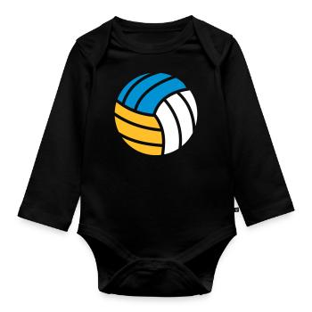 Beachvolleyball - Baby Bio-Langarm-Body - Schwarz - Vorne