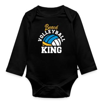 beach volleyball - Organic Longsleeve Baby Bodysuit - black - Front