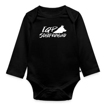 IGP German Shepherd White - Organic Longsleeve Baby Bodysuit - black - Front