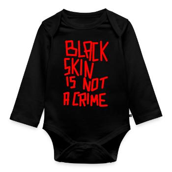black skin - Baby Bio-Langarm-Body - Schwarz - Vorne