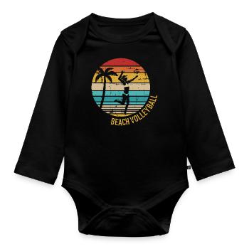 Beach-volley - Body Bébé bio manches longues - noir - Devant