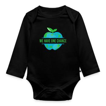 Klimawandel Klimaerwärmung Umweltaktivist Erde - Baby Bio-Langarm-Body - Schwarz - Vorne