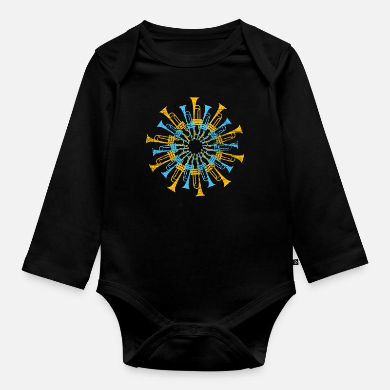 Trompette - Body Bébé bio manches longues - noir