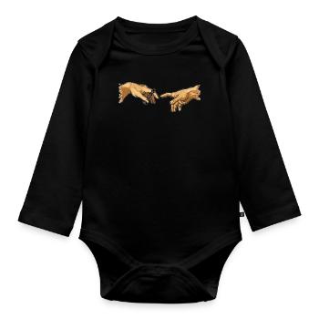 Joueur d'échecs échecs roi Michelangelo main - Body Bébé bio manches longues - noir - Devant