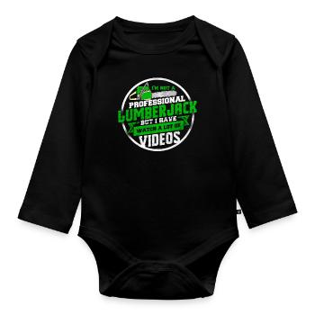 lumberjack - Organic Longsleeve Baby Bodysuit - black - Front