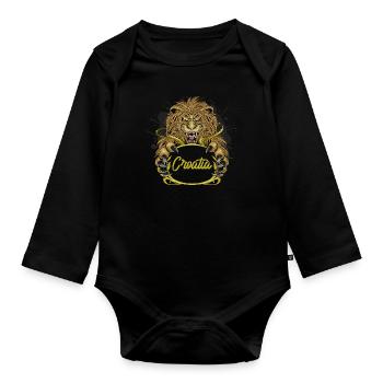 Croatia - Organic Longsleeve Baby Bodysuit - black - Front