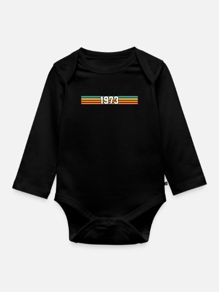 Retro 1973 - Baby Bio-Langarm-Body - Schwarz