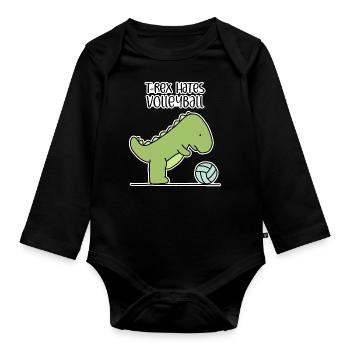 Volleyball - Baby Bio-Langarm-Body - Schwarz - Vorne
