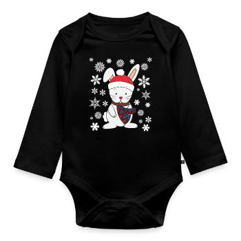 Cute Christmas gift idea present - Organic Longsleeve Baby Bodysuit - black - Front