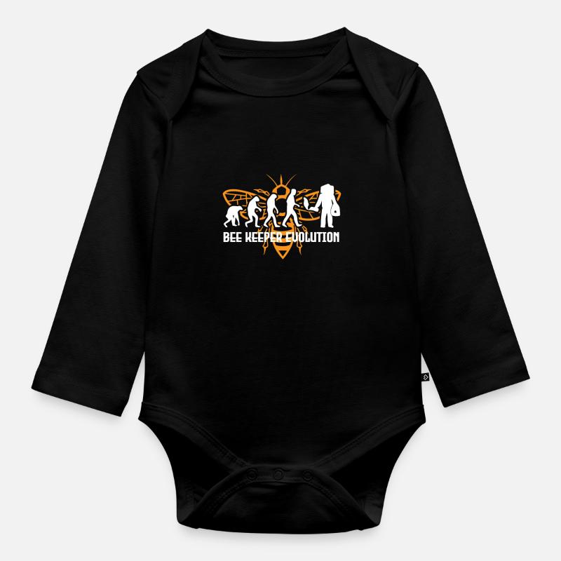 Evolution Imker - Baby Bio-Langarm-Body - Schwarz