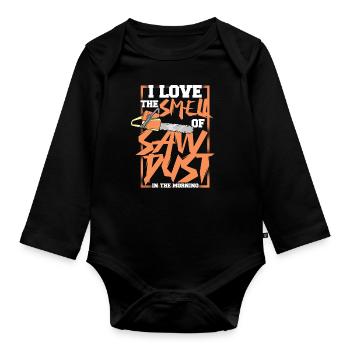 lumberjack - Organic Longsleeve Baby Bodysuit - black - Front