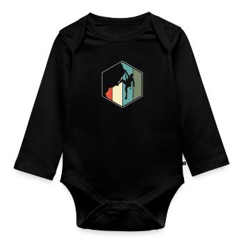 Montée - Body Bébé bio manches longues - noir - Devant