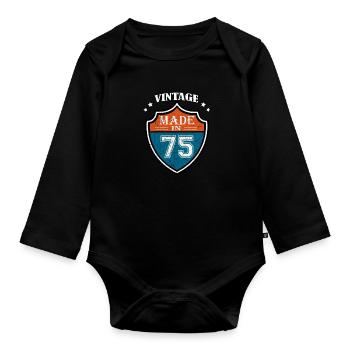 Vintage Made In 75 Sport 1975 Cadeau anniversaire - Body Bébé bio manches longues - noir - Devant