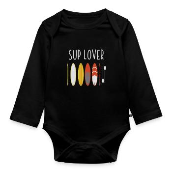 Amateur de SUP - Body Bébé bio manches longues - noir - Devant