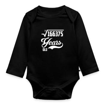 55e anniversaire - Body Bébé bio manches longues - noir - Devant
