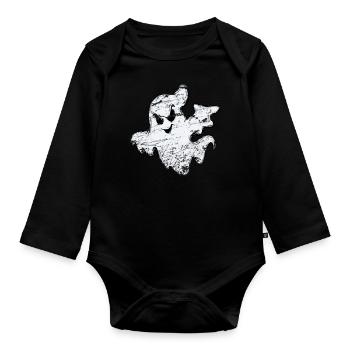 Halloween Ghost Ghost Boo Creepy Gift - Organic Longsleeve Baby Bodysuit - black - Front