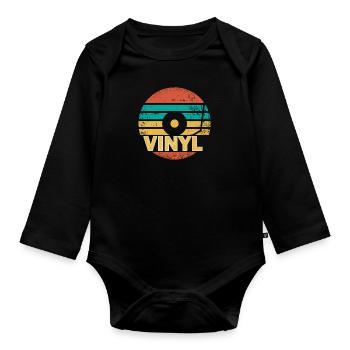 Vinyl record - Organic Longsleeve Baby Bodysuit - black - Front