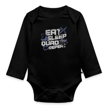 Quad - Baby Bio-Langarm-Body - Schwarz - Vorne