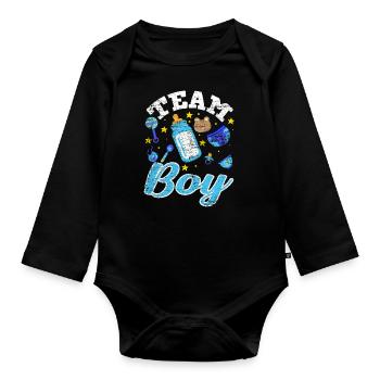 Équipe Boy Gender Reveal Baby Party - Body Bébé bio manches longues - noir - Devant