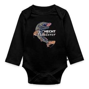 Hecht Angeln - Baby Bio-Langarm-Body - Schwarz - Vorne