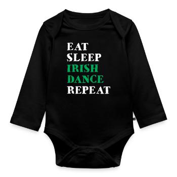 Eat Sleep Irish Dance Répéter Dancing Dancers Ireland - Body Bébé bio manches longues - noir - Devant