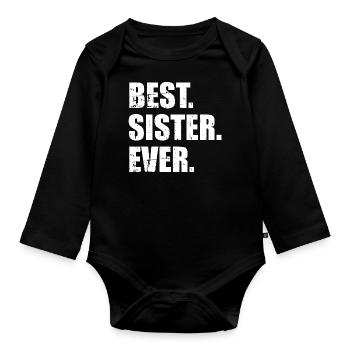 Schwester - Baby Bio-Langarm-Body - Schwarz - Vorne