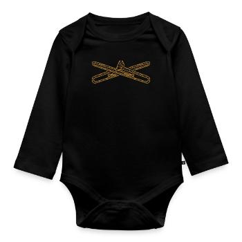 Posaune - Baby Bio-Langarm-Body - Schwarz - Vorne