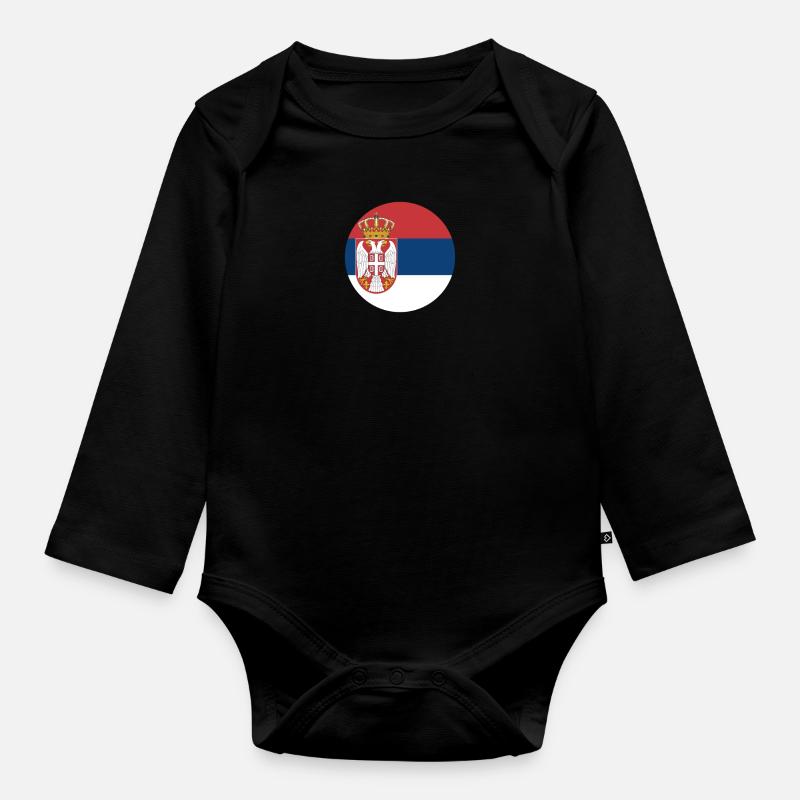 Drapeau Serbie drapeau serbe - Body Bébé bio manches longues - noir