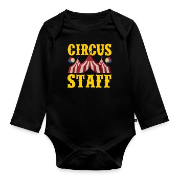 Costume d'anniversaire de cirque Vintage Staff Circus - Body Bébé bio manches longues - noir - Devant