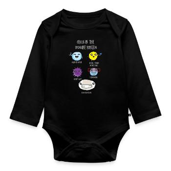 Immunsystem Zellen des Körpers, Biologie - Baby Bio-Langarm-Body - Schwarz - Vorne