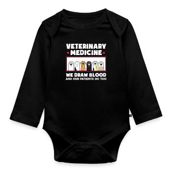 Cadeau d'infirmière vétérinaire drôle - Body Bébé bio manches longues - noir - Devant